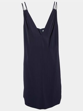 Victoria Victoria Beckham Navy Blue Plunge VNeck Mini Dress Sz 2